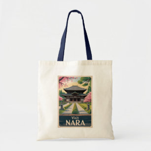 Nara Japan Illustration Reise Kunst Vintage Tragetasche