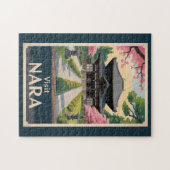 Nara Japan Illustration Travel Art Vintage Puzzle (Horizontal)