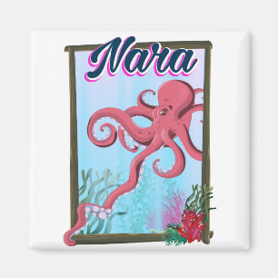 Nara Japan Tintenfisch Reiseplakat Magnet