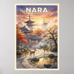 Nara Japan Vintage Reise Poster
