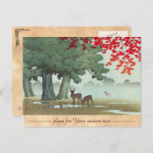 Nara Park Hasui Kawase shin hanga szenerie Kunst Postkarte (Vorne/Hinten)