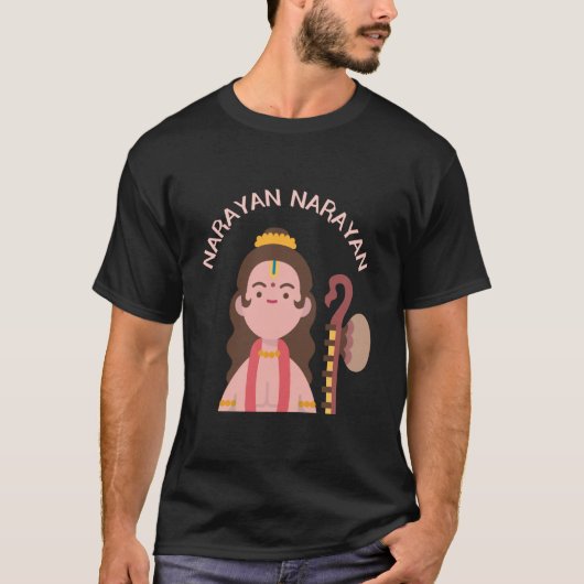 Naradmuni-Illustration Narayan Narayan Pooja T-Shirt (Vorderseite)