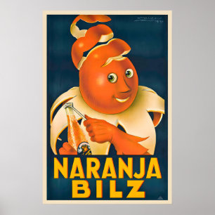 Naranja Bilz Orangensaft - Vintage-Werbung Poster