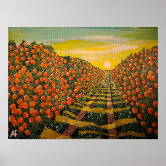 Naranjas de Valencia Malerei von Alfred Fox Poster (Vorne)