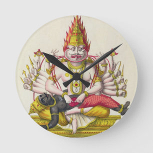 Narasimha, engraved by de Marlet (colour litho) Runde Wanduhr