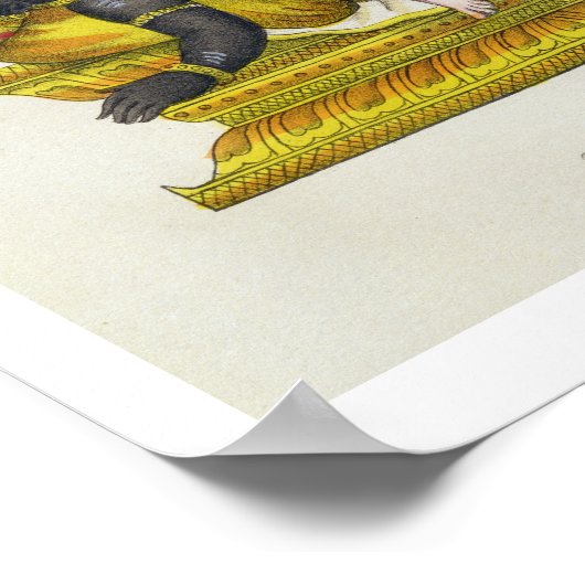 Narasimha, graviert von de Marlet (Farbe litho) Poster (Ecke)