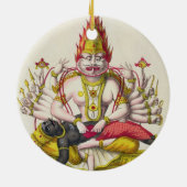 Narasimha, graviert von de Marlet (Farbelitho) Keramik Ornament (Hinten)