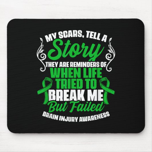 Narben erzählen Story Traumatic Brain Injury Suppo Mousepad (Vorne)