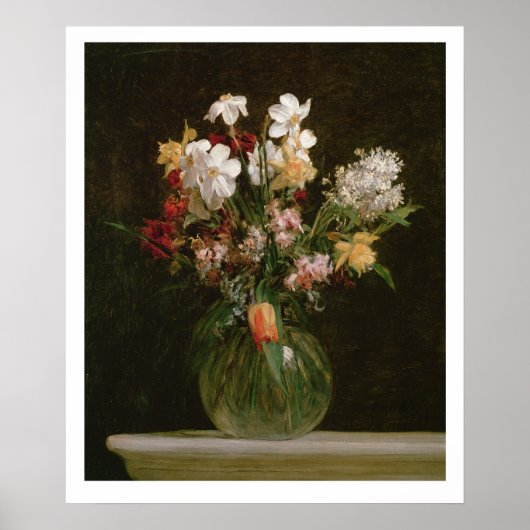 Narcisses Blancs, Jacinthes et Tulipes, 1864 Poster (Vorne)