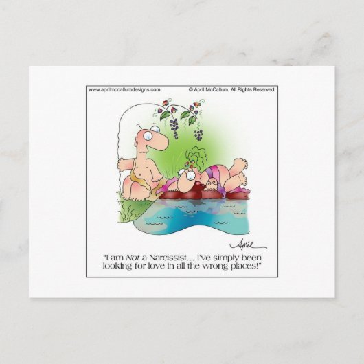 NARCISSIST FRAU Postcard bis April McCallum Postkarte (Vorderseite)