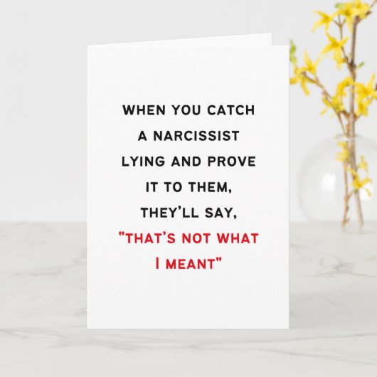 Narcissist Gaslighting Karte (Gelbe Blume)