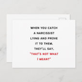 Narcissist Gaslighting Postkarte (Vorne/Hinten)