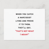 Narcissist Gaslighting Postkarte (Vorderseite)
