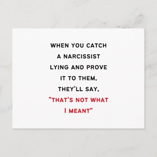 Narcissist Gaslighting Postkarte (Vorderseite)