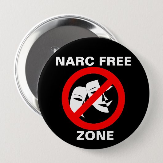 Narcissist-/Narc Freihafengebiet-Knopf-Schwarzes Button (Vorne & Hinten)