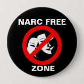 Narcissist-/Narc Freihafengebiet-Knopf-Schwarzes Button (Vorderseite)
