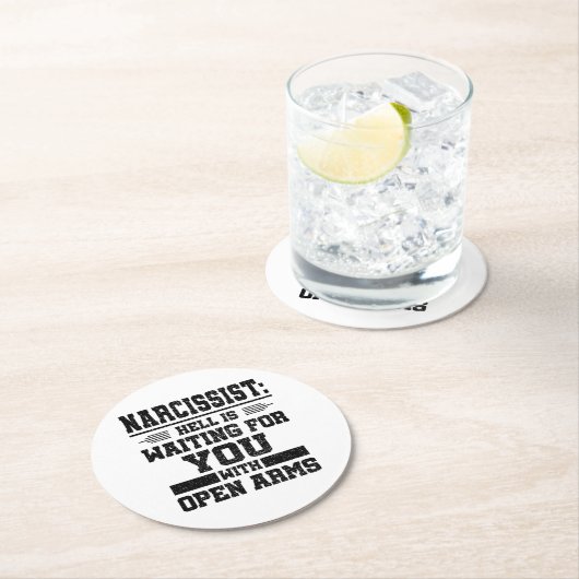 Narcissist Survivor Runder Pappuntersetzer (Vor Ort)