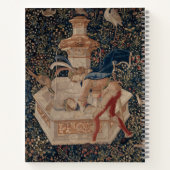 Narcissus at the Well, Medieval Tapestry Notizblock (Rückseite)