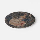 Narcissus at the Well, Medieval Tapestry Pappteller (Schrägansicht)