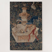 Narcissus at the Well, Medieval Tapestry Puzzle (Vertikal)