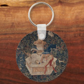 Narcissus at the Well, Medieval Tapestry Schlüsselanhänger (Rückseite)