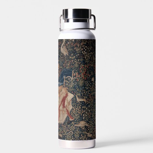 Narcissus at the Well, Medieval Tapestry Trinkflasche (Rückseite)