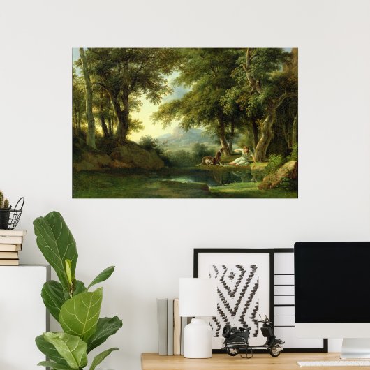 Narcissus Bewunderung seiner Reflexion Poster (Heimbüro)