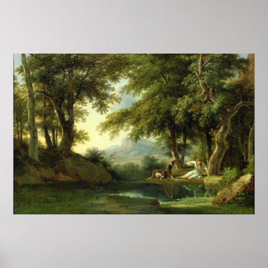 Narcissus Bewunderung seiner Reflexion Poster (Vorne)