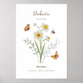 Narcissus Birth Month Flower Poster (Vorne)
