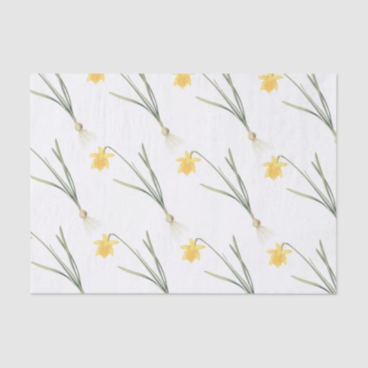 Narcissus-Blume-Muster Seidenpapier (Vorderseite)