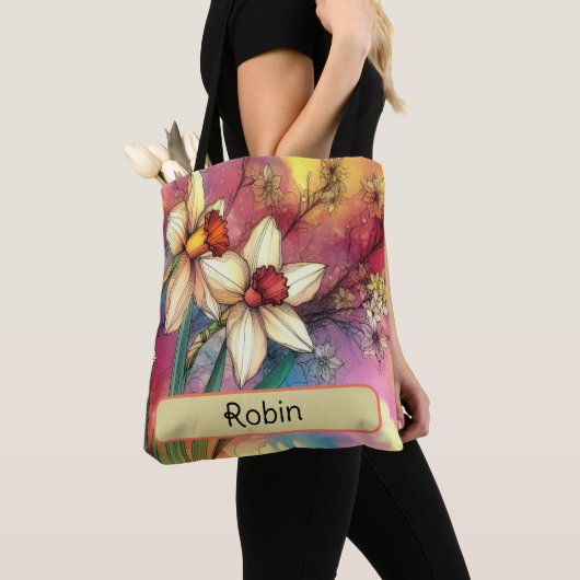 Narcissus der personalisierten Blume für Dezember Tasche (Von Nahem)