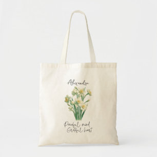 Narcissus Dezember Birth Blume Individuelle Name Tragetasche
