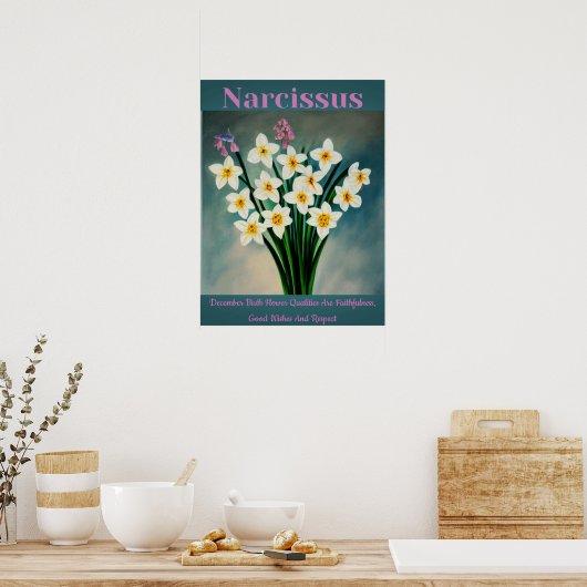 Narcissus Dezember Birth Blume Qualität Poster (Küche)