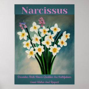 Narcissus Dezember Birth Blume Qualität Poster