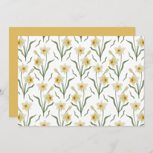 Narcissus Floral Botanical Note Card Mitteilungskarte (Vorne/Hinten)
