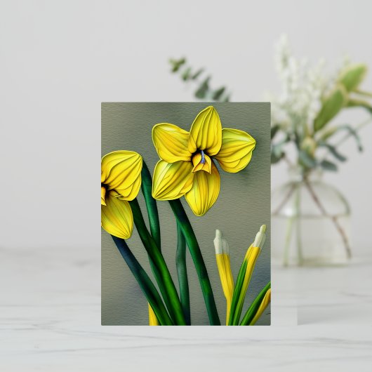 Narcissus Graphic Folien Feiertagspostkarte (Stehend vorne)