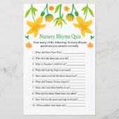 Narcissus Kinderzimmer Rhyme Quiz Babydusche (Vorderseite)