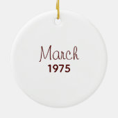 Narcissus MARCH Birth Flower Birthday Keepsake Keramik Ornament (Hinten)