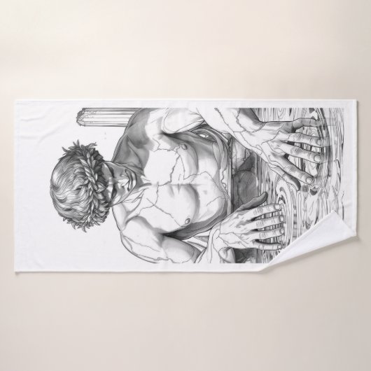 Narcissus Myth Minimalist Line Art Beach Towel Badhandtuch Set (Badehandtuch)
