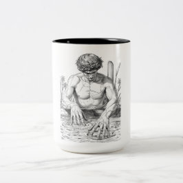 Narcissus Myth Minimalist Line Art Coffee Mug Zweifarbige Tasse