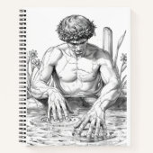 Narcissus Myth Minimalist Line Art Notebook Notizblock (Vorderseite)