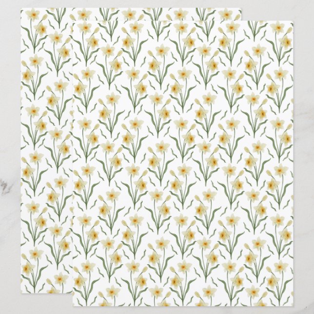 Narcissus Scrapbook Paper (Vorne/Hinten)