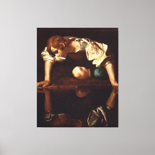 Narcissus von Michelangelo Merisi da Caravaggio Leinwanddruck (Vorderseite)