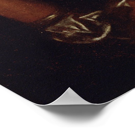 Narcissus von Michelangelo Merisi da Caravaggio Poster (Ecke)