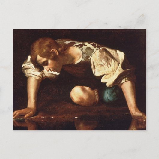Narcissus von Michelangelo Merisi da Caravaggio Postkarte (Vorderseite)