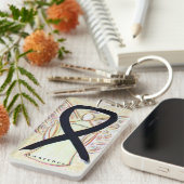 Narcolepsy Angel Black Awareness Ribbon Schlüssela Schlüsselanhänger (Vorderseite rechts)