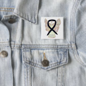 Narcolepsy Awareness Angel Black Ribbon Art Button (Beispiel)