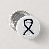 Narcolepsy Awareness Black Ribbon Custom Art Butto Button (Vorne & Hinten)