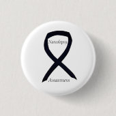 Narcolepsy Awareness Black Ribbon Custom Art Butto Button (Vorderseite)