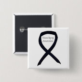 Narcolepsy Awareness Black Ribbon Custom Art Butto Button (Vorne & Hinten)